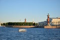 The view of the arrow with Rostral columns and Naval Museum and