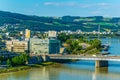 View of the Ars Electronica museum of science in the Austrian city Linz....IMAGE