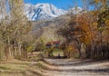 ARSLANBOB, KYRGYZSTAN: View of Arslanbob village in southern Kyrgyzstan, with mountains in the background during autumn.