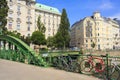 Art Nouveau Bridge over the railway, Vienna, Austria Royalty Free Stock Photo