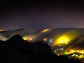 View of Artenara village by night, Gran Canaria, Spain Royalty Free Stock Photo