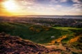 View from Arthur hill over city Edinburgh Royalty Free Stock Photo