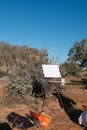 View of Artist easel set up in the Tirari Desert