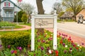 View of Artistic Gardener sign in Long Grove village in Lake County, USA