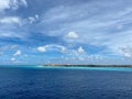 A view of the Aruba coastline from a cruise ship coming into port