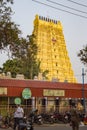 View of Arulmigu Ramanathaswamy yellow Temple in Rameshwaram.