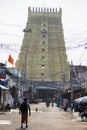 View of Arulmigu Ramanathaswamy yellow Temple in Rameshwaram.