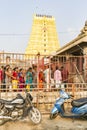 View of Arulmigu Ramanathaswamy yellow Temple in Rameshwaram.