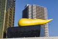 view of the Asahi Beer hall in Sumida district, Tokyo, Japan