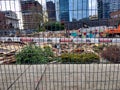 View of asbestos warning signs at the Turner Construction project at 555 108th Avenue NE in downtown near the Bellevue transit