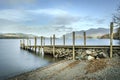 A view of Ashness jetty on the shores of Derwentwater at Barrow Bay Royalty Free Stock Photo