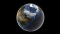 View of Asia and snow-covered Alaska, isolated globe of earth on a black background, 3d rendering, elements of this image furnishe Royalty Free Stock Photo