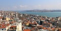 A view of Asian side of Istanbul and European side both from Galata Tower Royalty Free Stock Photo