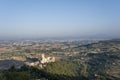 View of Assisi old church in the early morning, Umbria, Italy Royalty Free Stock Photo