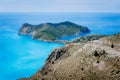 View of Assos village and beautiful blue sea bay, Kefalonia island, Greece