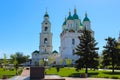 View of the Assumption Cathedral of the Astrakhan Kremlin from the frontal place. Astrakhan, Russia Royalty Free Stock Photo