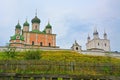 View of Assumption Cathedral and Church of All Saints in Goritsky Monastery of Dormition in Pereslavl-Zalessky, Russia