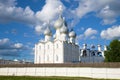 View of the Assumption Cathedral of the Rostov Kremlin on a sunny July day. Rostov the Great, Golden Ring of Russia