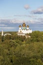 View of the Assumption Cathedral against the blue sky. The city of Yaroslavl, the tourist Golden Ring of Russia Royalty Free Stock Photo