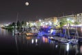 Aswan at night with full moon in starry sky