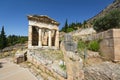 The Athenian Treasury at Delphi, Greece. Royalty Free Stock Photo