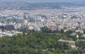 View of the Athens and the ancient Temple of Hephaestus, a doric greek temple in the north-west side of the Agora of Athens, Royalty Free Stock Photo