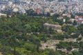 View of the Athens and the ancient Temple of Hephaestus, a doric greek temple in the north-west side of the Agora of Athens, Royalty Free Stock Photo