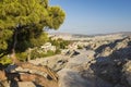 View of Athens from Areopagus. Famous places in Athens - capital of Greece. Royalty Free Stock Photo