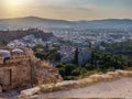 View of Athens and Areopagus hill from Acropolis in Athens, Greece Royalty Free Stock Photo