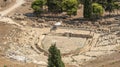 View of Athens cityscape through ancient stone theatre, Greece