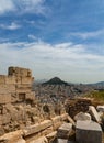 View of Athens and Lycabettos hill from the Acropolis