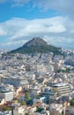 View of Athens and Mount Lycabettus, also known as Lycabettos, Lykabettos or Lykavittos Royalty Free Stock Photo