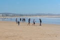 View of the Atlantic Ocean from a Beach in Essaouira Morocco with People