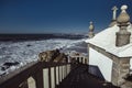 View of the Atlantic Ocean from Chapel Senhor da Pedra on Praia de Miramar, Vila Nova de Gaia, Portugal.