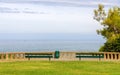 View of The Atlantic Ocean from a park in Biarritz Royalty Free Stock Photo