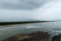 Bertioga beach with views of the mainland.