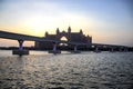 View of a 5* `Atlantis` hotel during sunset. Dubai. United Arab Emirates. Royalty Free Stock Photo