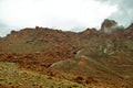 View of the Atlas Mountains in Morocco. Fog over high mountain peak Royalty Free Stock Photo