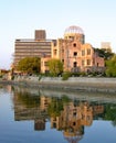 Atomic Bomb Dome on the rivershore of Ota river. Hiroshima. Japan