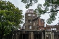 View of Atomic Bomb Dome or Genbaku Dome at Hiroshima Peace Memorial Park in Hiroshima Japan Royalty Free Stock Photo