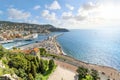 View of the port along the French Riviera in Nice France Royalty Free Stock Photo