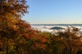 View from atop Morrow Mountain overlook. Fog laying in the valley below. Royalty Free Stock Photo