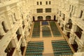 View of the Atrium inside the Volga Orthodox Institute through the window of the 5th floor.