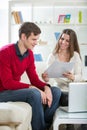 View of an Attractive couple doing administrative paperwork Royalty Free Stock Photo