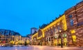 Aubette, a historical building in Strasbourg decorated for Christmas. France Royalty Free Stock Photo