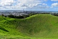 View of Auckland city from the extinct Mount Eden volcano in New Zealand Royalty Free Stock Photo
