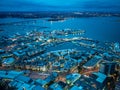 View of Auckland, New Zealand from the Sky Deck of Sky Tower Royalty Free Stock Photo