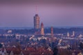 View on Augsburg skyline during blue hour Royalty Free Stock Photo