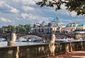 Augustus bridge and Frauenkirche - Dresden, Germany Royalty Free Stock Photo