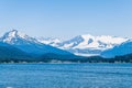 A view from Auke Bay towards the Mendenhall valley on the outskirts of Juneau, Alaska Royalty Free Stock Photo